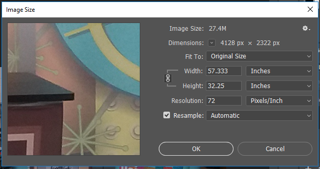 Image size for rule of threes for photoshop