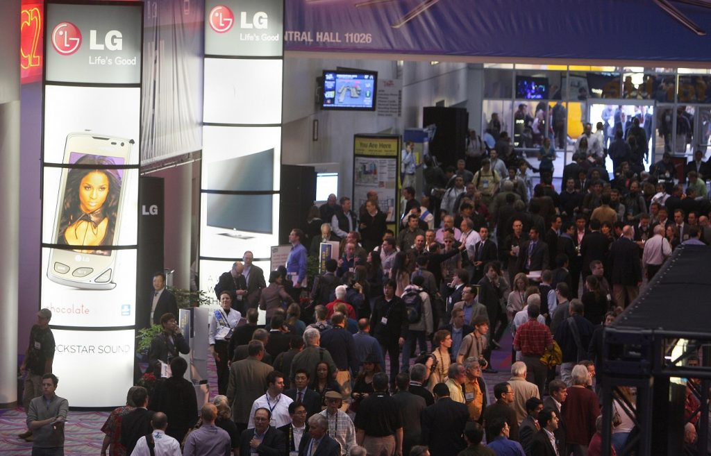 The LG booth at CES, one of the top trade shows on our list.