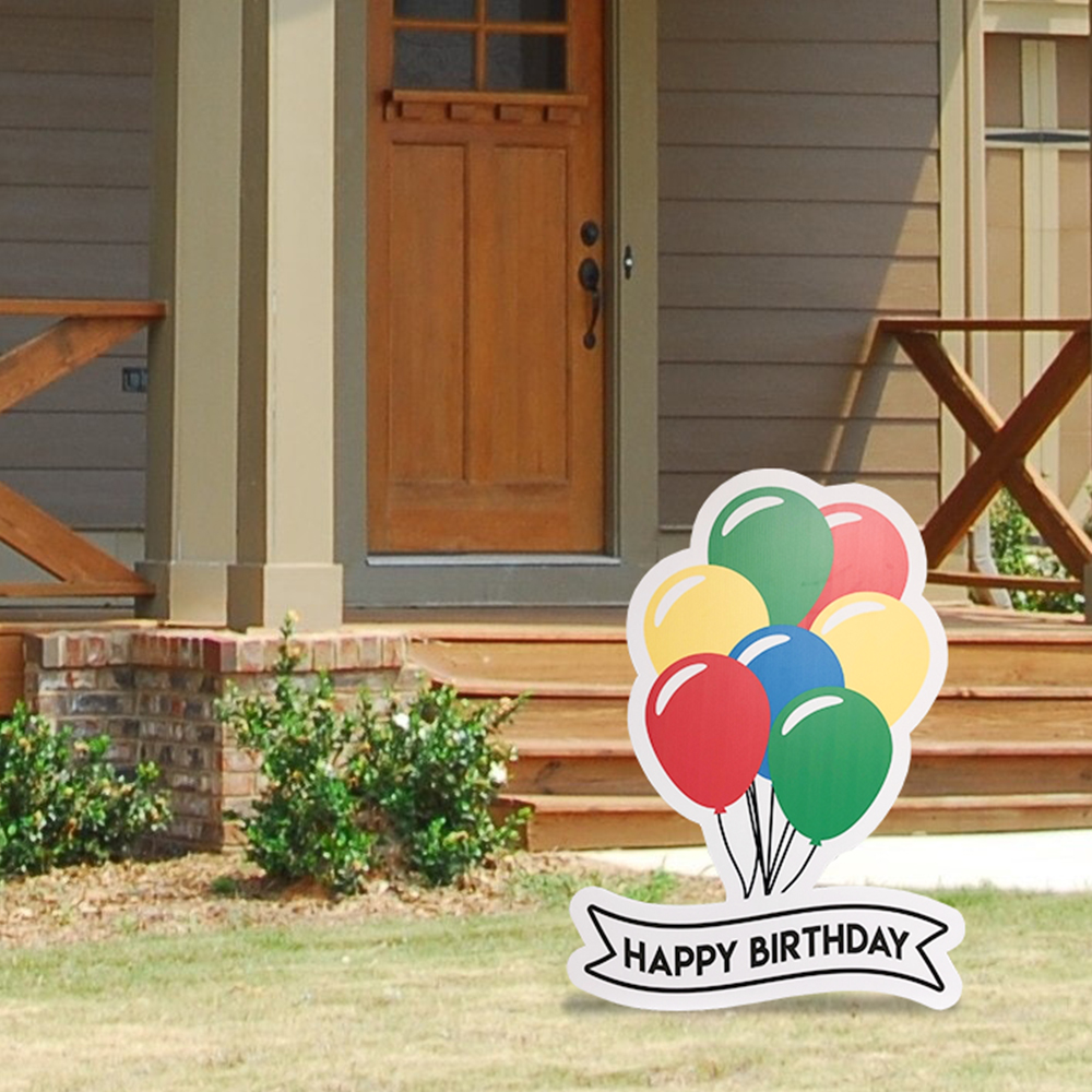 Happy Birthday Balloons Yard Sign