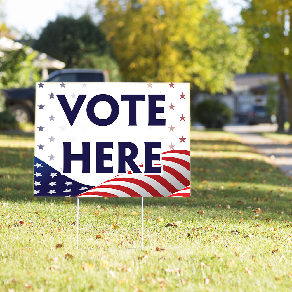 Vote Here Yard Sign Free Shipping