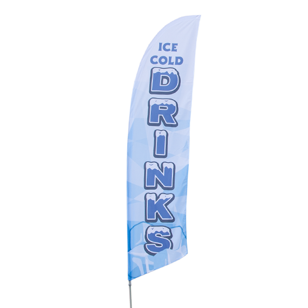 Ice and Water Market Advertising Feather Banner Swooper Flag Sign with Flag - 2