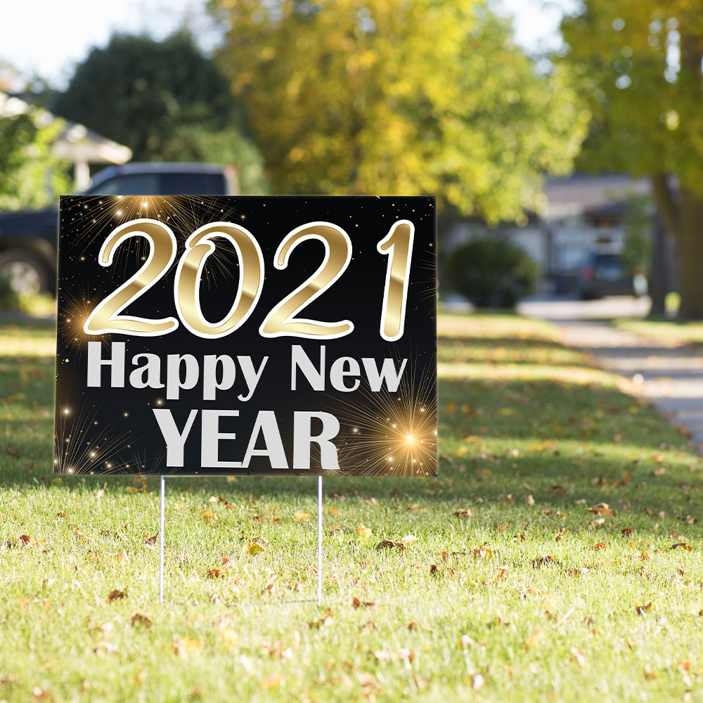 2021 Happy New Year Yard Sign Free Shipping