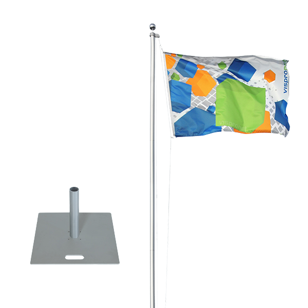 Temporary Flagpole Solution Flagpole Standard w/ Base Plate 22x22